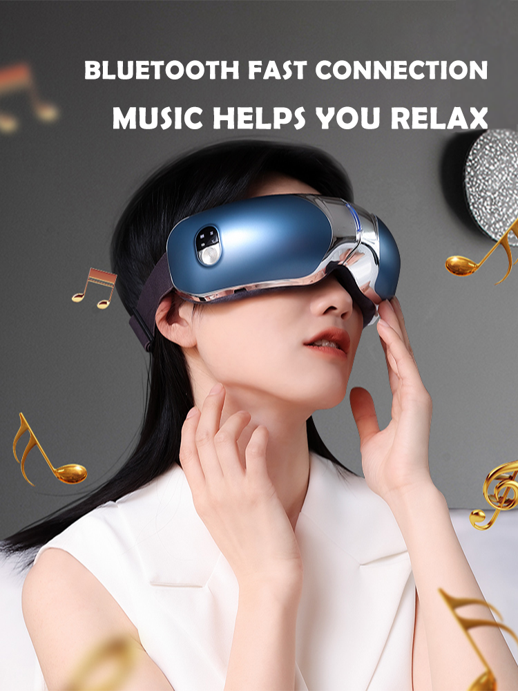El mejor dispositivo de masaje de protección ocular con presión de aire y masajeador de ojos con terapia de punto de acupuntura con compresión caliente con música