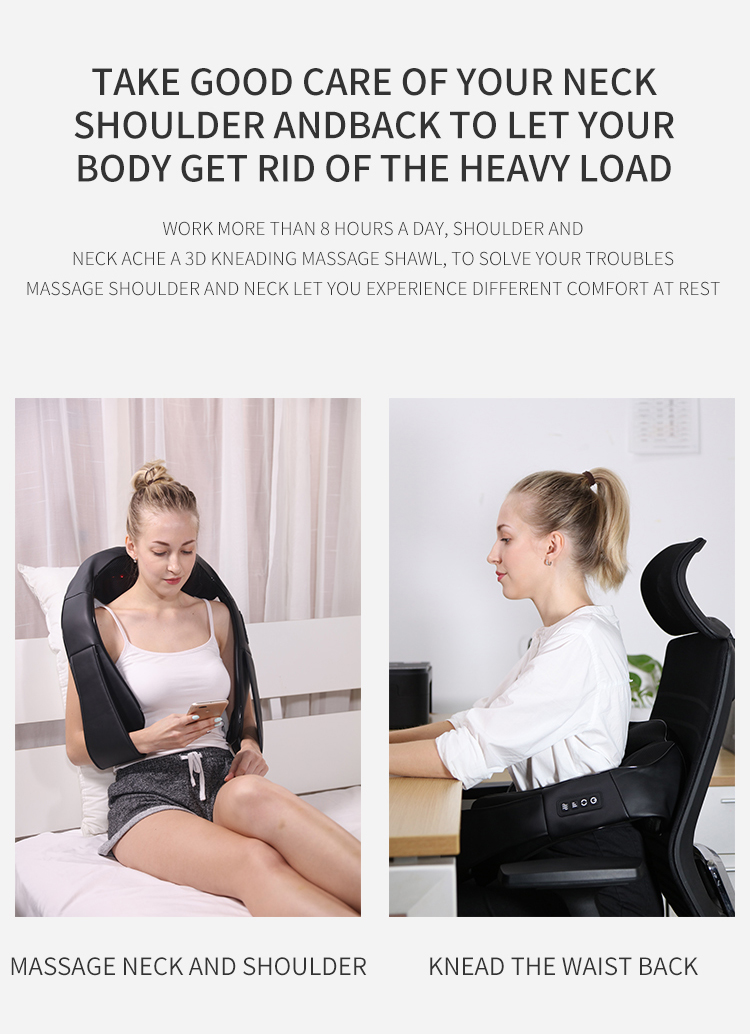Dispositivo de masajeador de cuello para amasar con calefacción Shiatsu eléctrica multifrecuencia 3D, masajeador de Control de tiempo de 15min para espalda, hombros, piernas y cintura