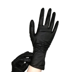 Guantes desechables protectores negros de grado alimenticio para cocinar