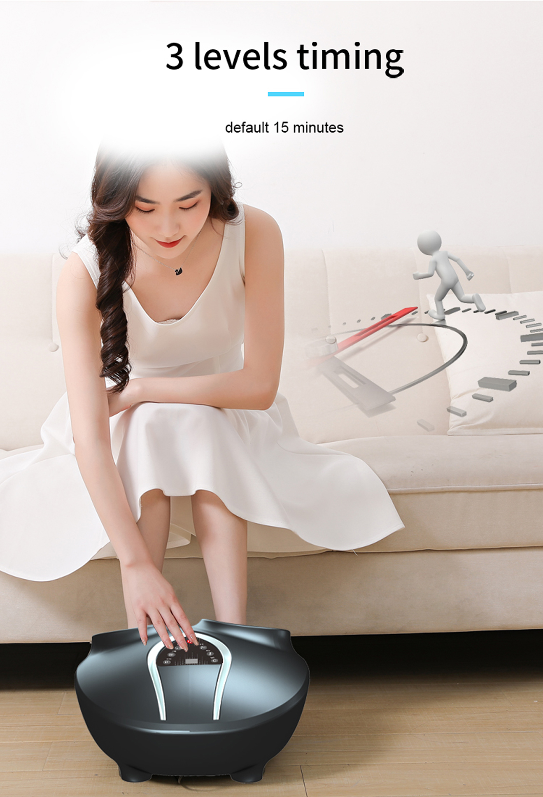 Masajeador de pies portátil con presión de aire para uso doméstico